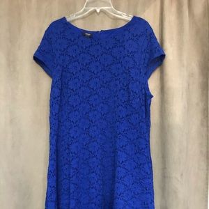 Alfani Blue Lace Dress with back zipper.